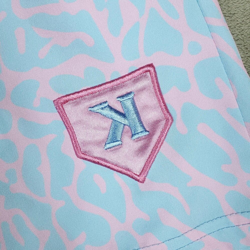 Pitchers Only Shorts Mens XL Blue Pink Geometric Athletic Drawstring Pockets - Picture 3 of 8